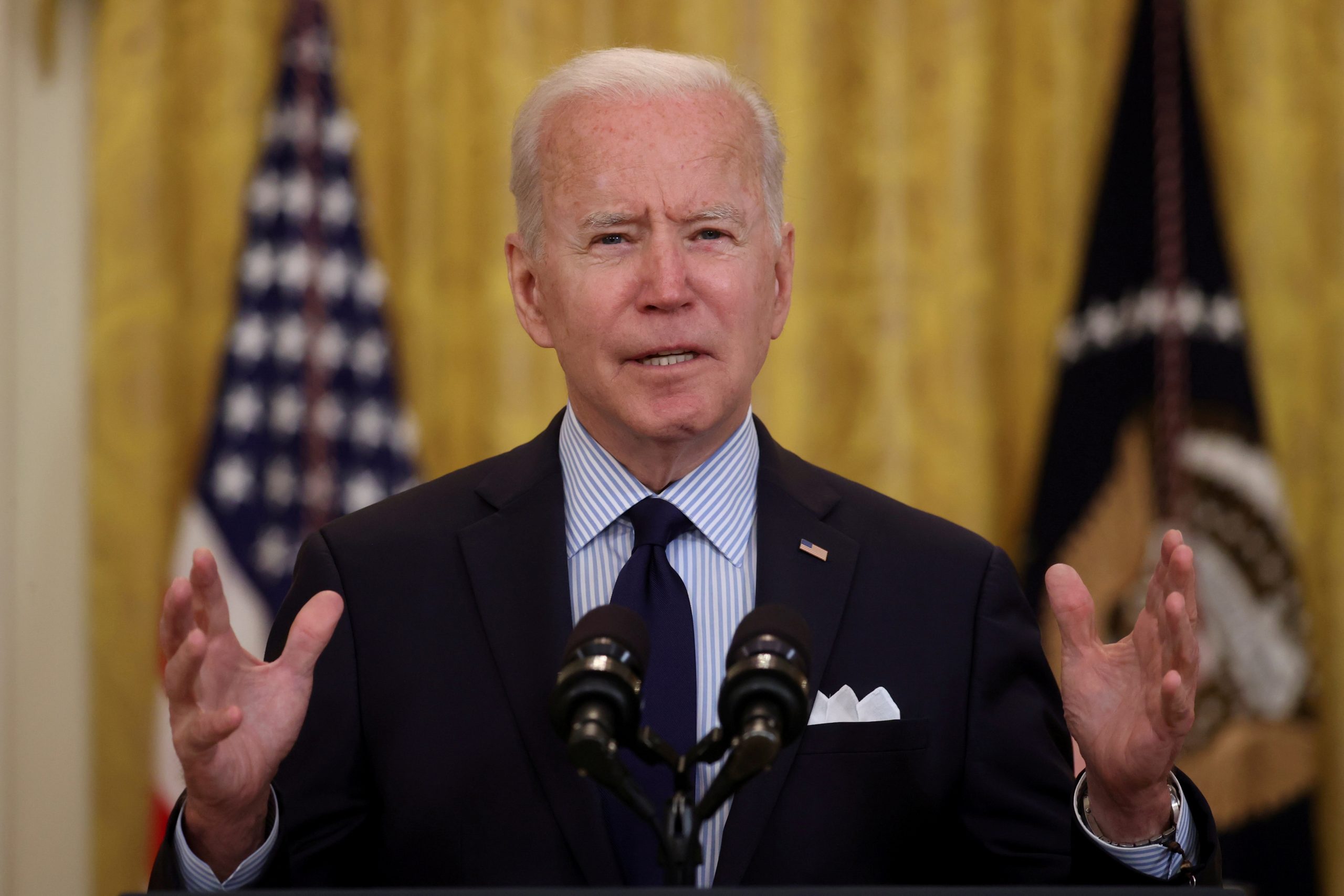 El presidente de Estados Unidos, Joe Biden, habla durante una conferencia de prensa en la Casa Blanca, Washington, EEUU, el 7 de mayo del 2021. Foto: REUTERS