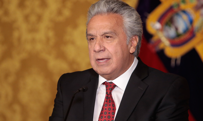 El presidente Lenín Moreno firmó y envió el veto a la reforma tributaria la noche de este viernes 21 de mayo del 2021, a dos días de terminar el mandato. Foto: Flickr Presidencia Ecuador
