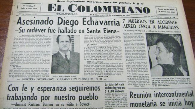 En 1971 el filántropo Diego Echavarría, perteneciente a una influyente familia, fue secuestrado. Foto: Archivo/ El Tiempo de Colombia