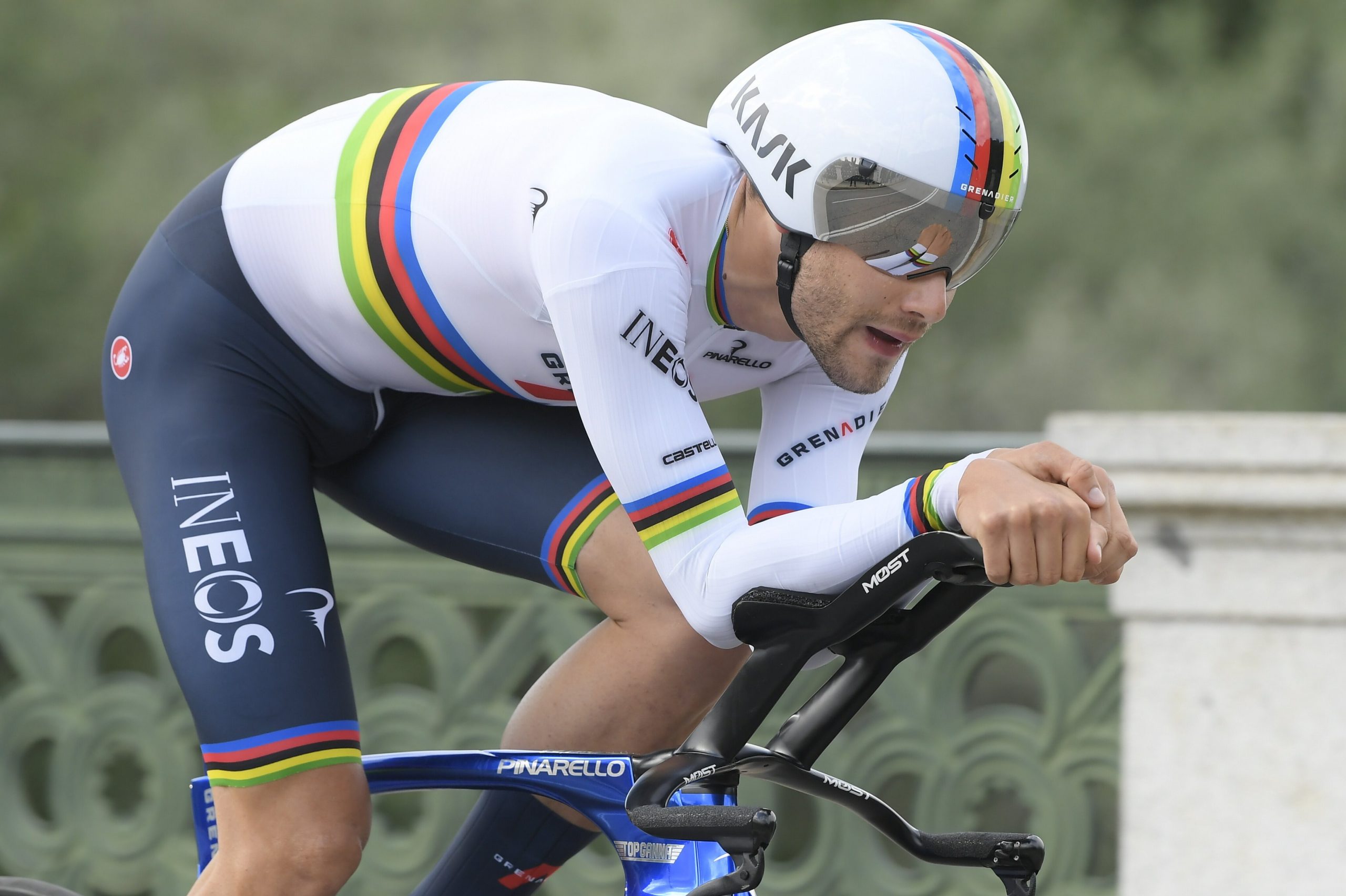 Filippo Ganna fue el mejor en el arranque del Giro de Italia 2021. Foto: @Giroditalia