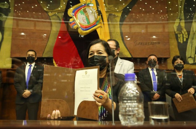 Guadalupe Llori, de Pachakutik, es la nueva presidenta de la Asamblea Nacional. La legisladora del movimiento indígena fue designada el 15 de mayo del 2021. Foto: Flickr Asamblea Nacional