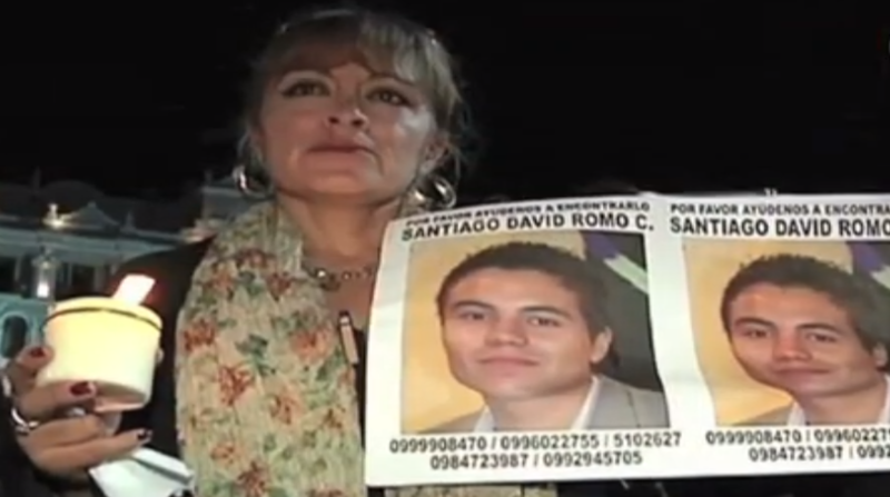 Alexandra Córdova, madre del joven universitario David Romo, creó una fundación para ayudar a familiares de desaparecidos. Foto: Captura de pantalla de YouTube.