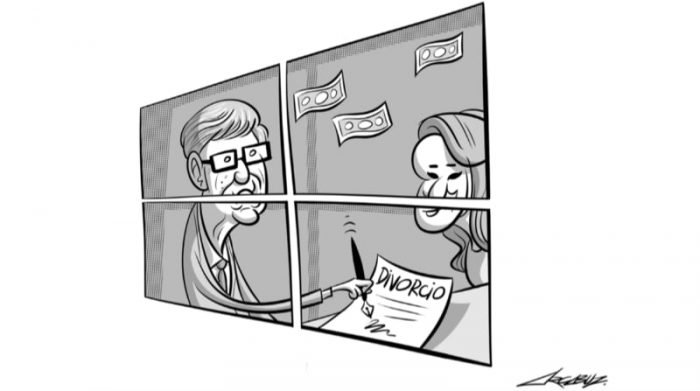 Two Gates, millonaria disolución, caricatura de Arcabuz de este 8 de mayo del 2021.