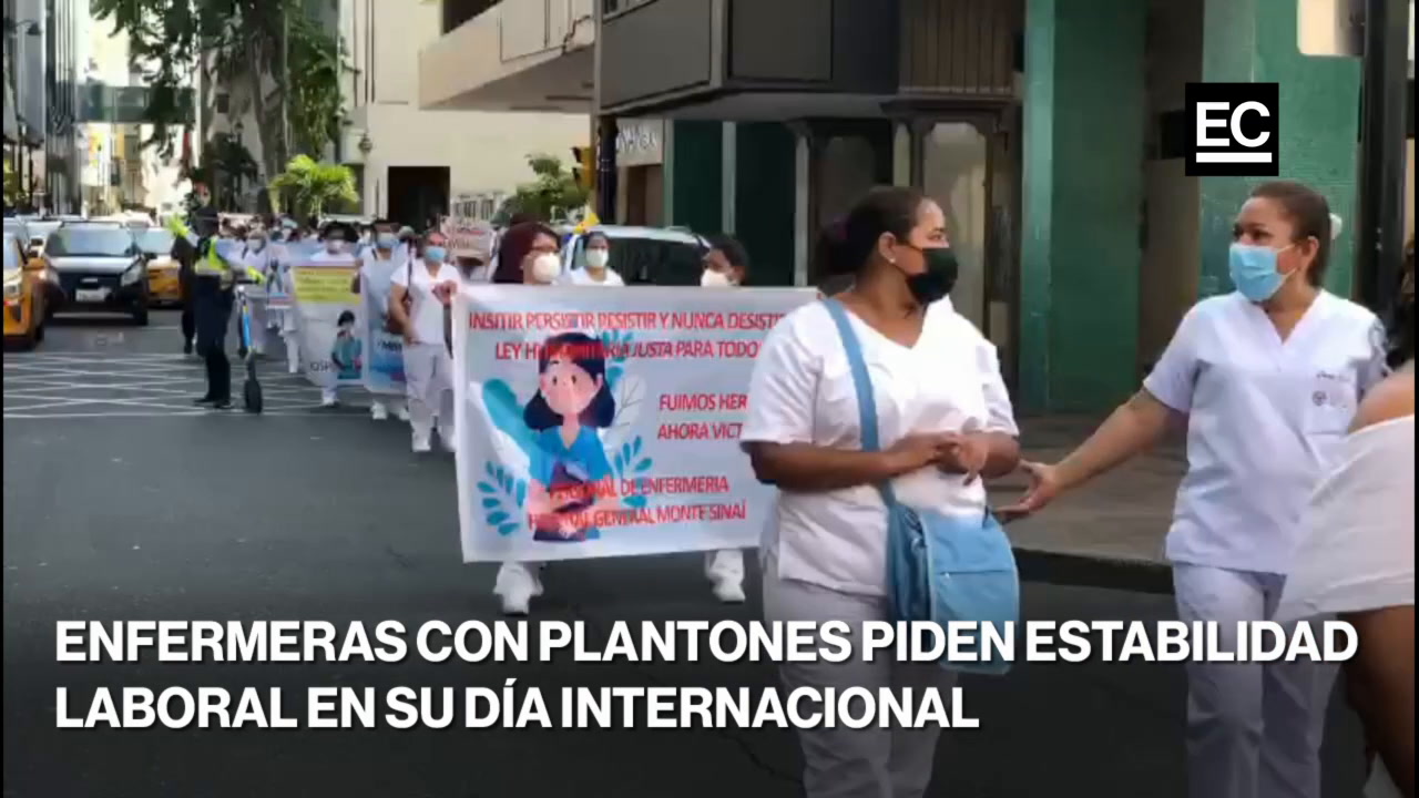 Este 12 de mayo del 2021 se recordó el Día Internacional de la Enfermera en Ecuador. El pedido de los trabajadores de la salud es nombramientos y respeto a la Ley Humanitaria en Ecuador. Captura video