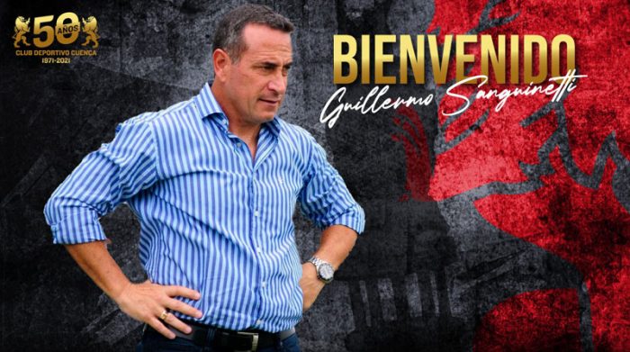 Guillermo Sanguinetti será el nuevo director técnico del Deportivo Cuenca. Foto: @DCuencaOficial