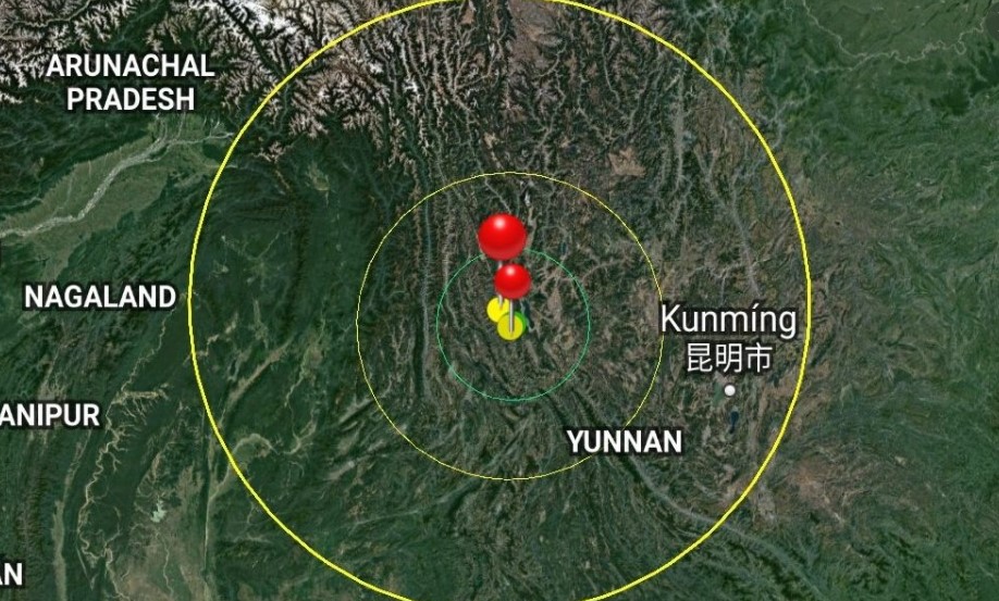 Después del fuerte terremoto en Yunnan, se registraron réplicas del movimiento sísmico. Foto: Captura de pantalla