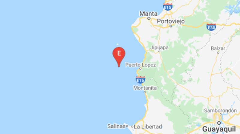 Un sismo s registró a las 16:03 a 17 kilómetros de Puerto López y tuvo una magnitud 4.41 grados. Foto: Tomada de Twitter