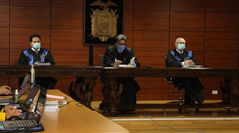 La audiencia se suspendió a las 17:20 y el juez ponente, Marco Rodríguez, anunció que se notificará a las partes procesales para su reinstalación. Foto: Cortesía / Fiscalía