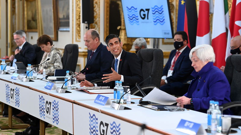 Los integrantes del G7 se reunieron el 5 de junio del 2021 en Londres. Foto: EFE