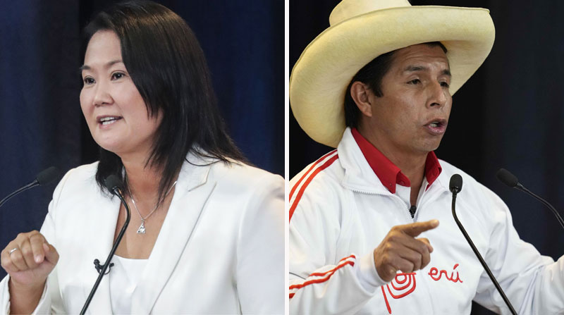 Perú decidirá entre los candidatos Keiko Fujimori y Pedro Castillo para ocupar la Presidencia del país. Fotos: EFE