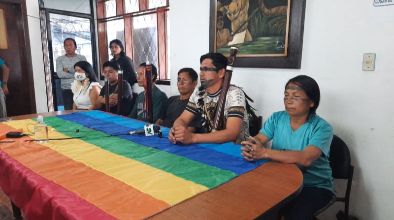 La decisión del pueblo Sarayaku fue adoptada este lunes, 28 de junio del 2021, tras el intento de marginación durante su participación en el VII Congreso de la Conaie realizado del 25 al 27 de junio, en el pueblo Salasaka, en Tungurahua. Foto: Cortesía