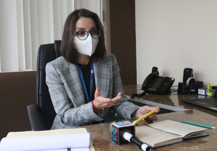 Ximena Garzón, ministra de Salud, anunció que será la primera ecuatoriana en recibir la monodosis de CanSino. Foto: Julio Estrella / EL COMERCIO