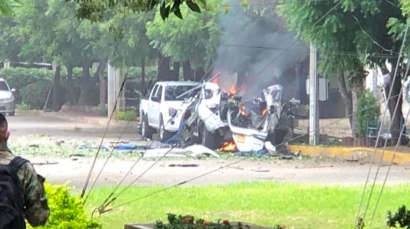 En la tarde de este martes, 15 de junio del 2021, un carro bomba detonó en las instalaciones de la Brigada 30 del Ejército Nacional en Cúcuta. Foto: Diario EL Tiempo de Colombia / Archivo particular