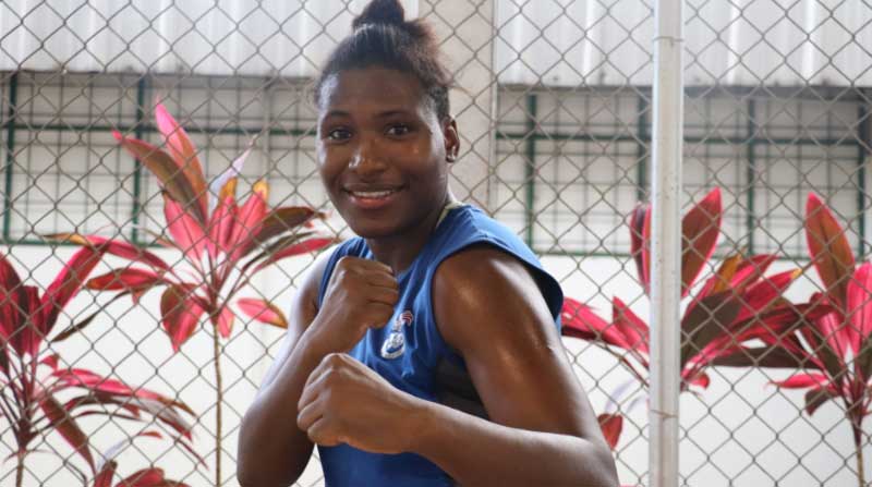 Érika Pachito, boxeadora ecuatoriana que estará en los Juegos Olímpicos de Tokio. Foto: cortesía COE