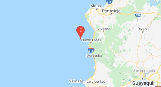 El sismo de 4.36 se registró a 21, 48km de Puerto López, en la provincia de Manabí. Foto: Twitter IG