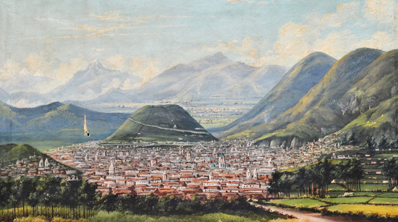 Vista de Quito, primera mitad del siglo XX. Óleo sobre tela. Museo Arocena. Foto: Wikipedia