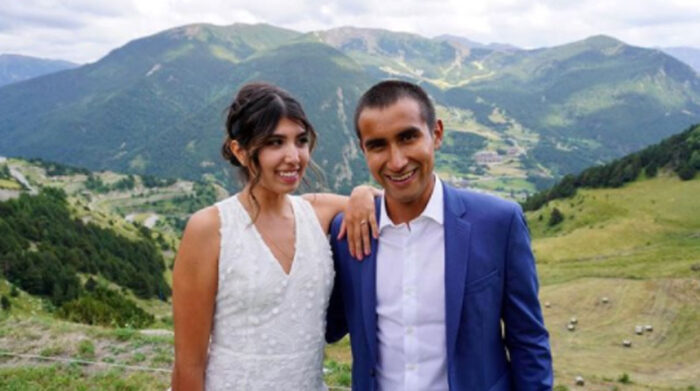 Jhonatan Narvaéz y Génesis Rodríguez durante su boda, el 27 de julio del 2021. Foto: Instagram jhonatan_narvaez97