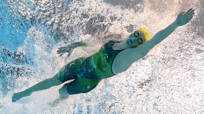 La australiana Ariarne Titmus en la final de los 200 metros libres. Foto: Reuters