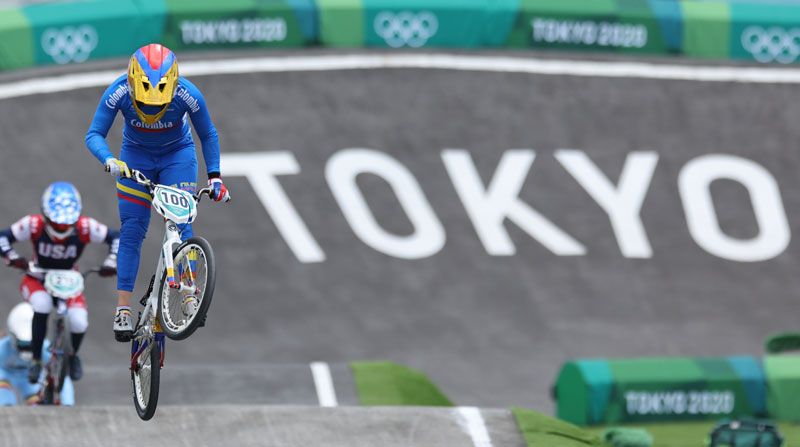Mariana Pajón, ciclista colombiana que compite en Tokio 2020. Foto: Reuters