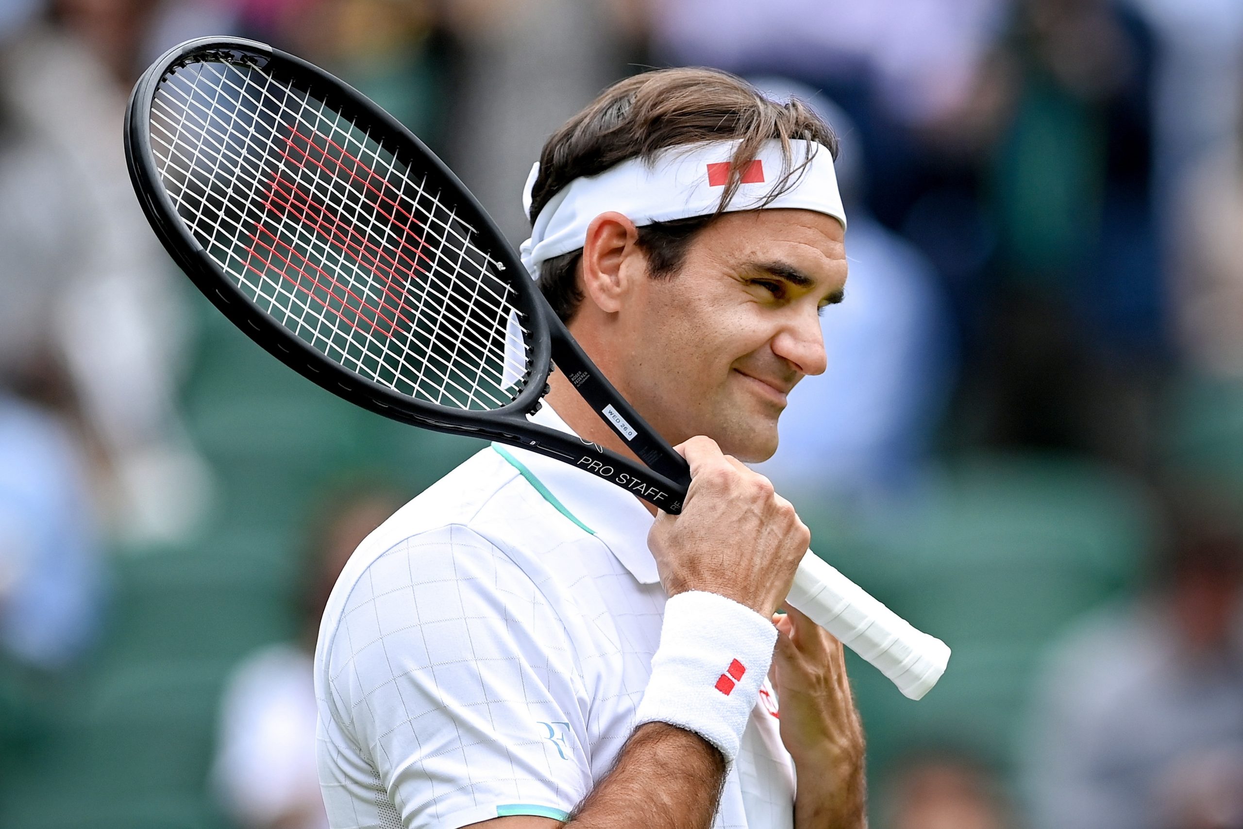 Roger Federer durante su último partido en Wimbledon. Foto: EFE