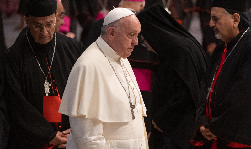 El papa Francisco durante un encuentro de oración en el Vaticano, 1 de julio de 2021. Foto: EFE
