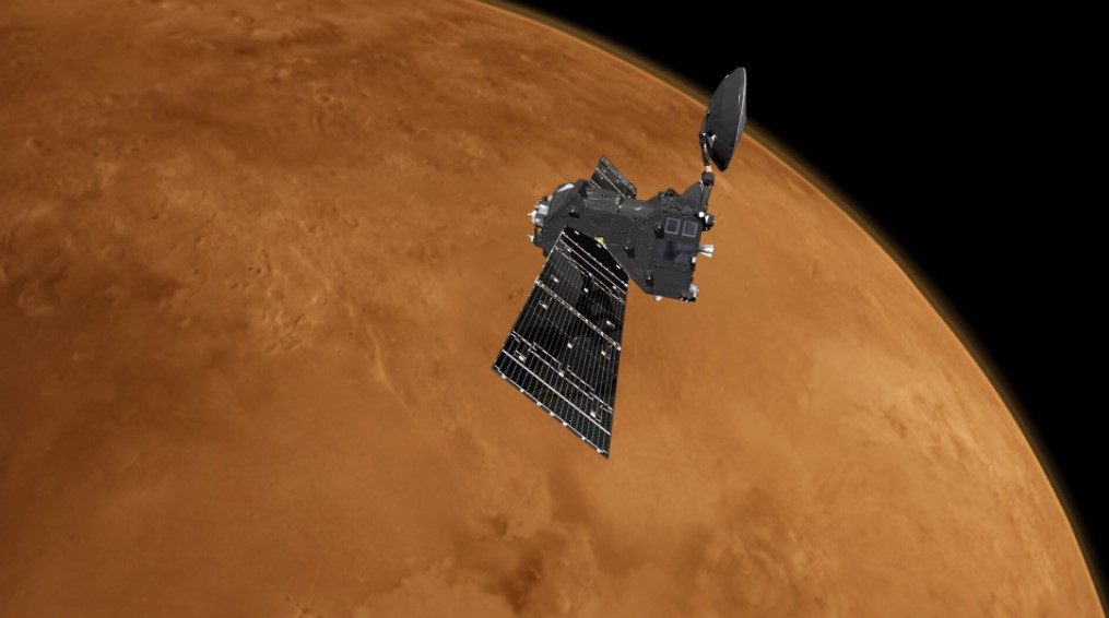 El orbitador espacial ExoMars explora la atmósfera de Marte en búsqueda de gases que puedan evidenciar la posible existencia de vida en ese planeta. Foto: Twitter ExoMars orbiter