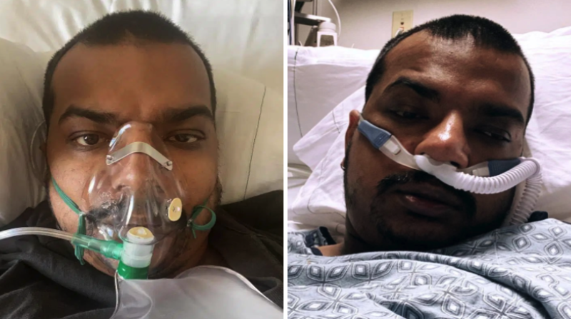 Stephen Harmon documentó su proceso de hospitalización a través de redes sociales. Publicó fotos de sí mismo en la cama del hospital. Foto: Twitter de @stephenharmon