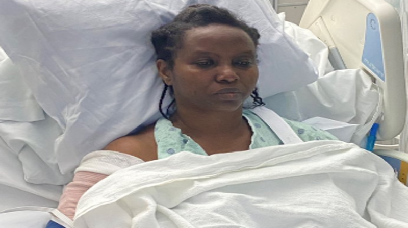 Martine Moise fue trasladada en el mismo día del atentado a Miami en un avión ambulancia y el pasado fin de semana fue sometida a una operación quirúrgica. Foto: Twitter de @martinejmoise