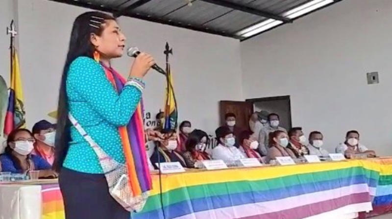 La presidenta de la Asamblea, Guadalupe Llori, de Pachakutik, no se ha pronunciado sobre este tema, sobre todo después de que la Comisión Nacional Anticorrupción (CNA) llamó a que Cerda sea sancionada. Foto: Captura de pantalla