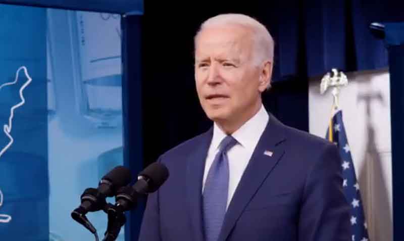 El presidente Joe Biden ofreció un discurso en la Casa Blanca este 6 de julio del 2021. Foto: captura