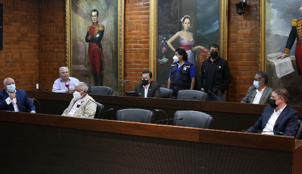 Reunión de concejales que votaron a favor de la remoción del alcalde Jorge Yunda el 6 de abril del 2021. Foto: Julio Estrella / EL COMERCIO