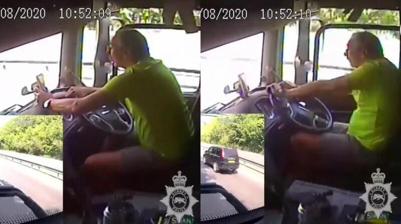Los videos de las cámaras de seguridad evidenciaron que el hombre usó permanentemente su celular durante todo el camino. Foto: Twitter de @sussex_police
