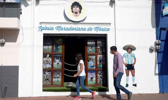 En el estado de Puebla, centro de México, se encuentra el centro ceremonial para los aficionados de Diego Armando Maradona. Foto: EFE