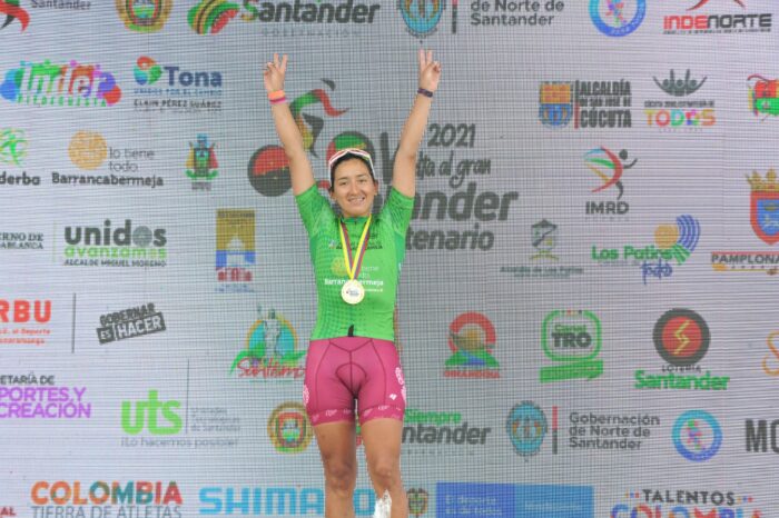 Miryam Núñez, ciclista ecuatoriana. Foto: Rueda Colombia
