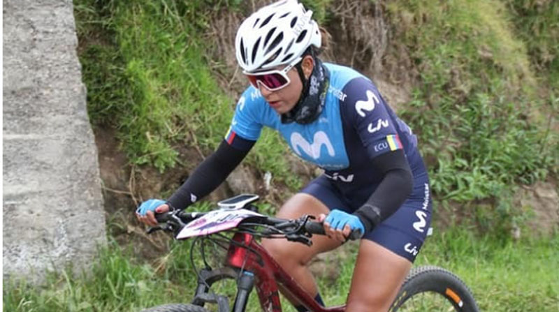 Miryam Núñez, ciclista ecuatoriana. Foto: cortesía Movistar Team Ecuador
