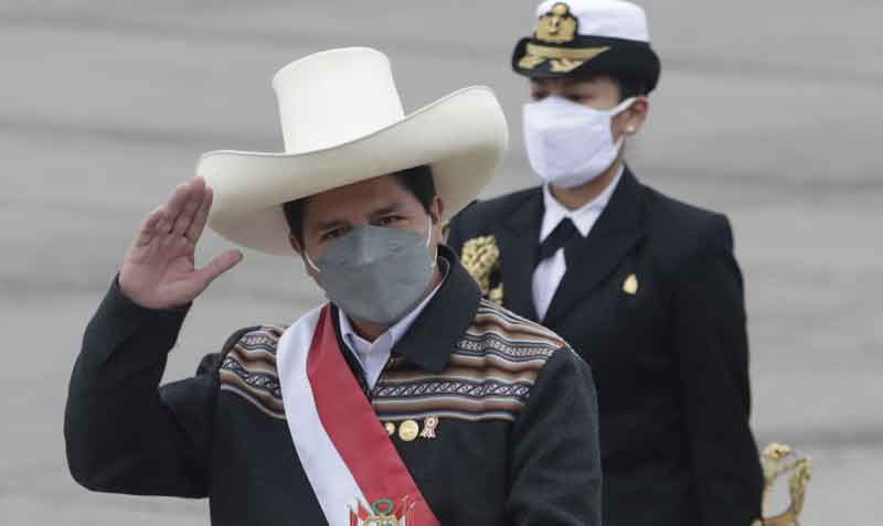 Pedro Castillo fue posesionado como presidente de Perú el 28 de julio del 2021. Foto: EFE