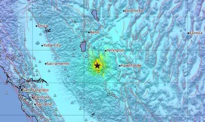 El epicentro del terremoto ocurrió en la frontera entre California y Nevada, en el condado de Alpine. Foto: captura