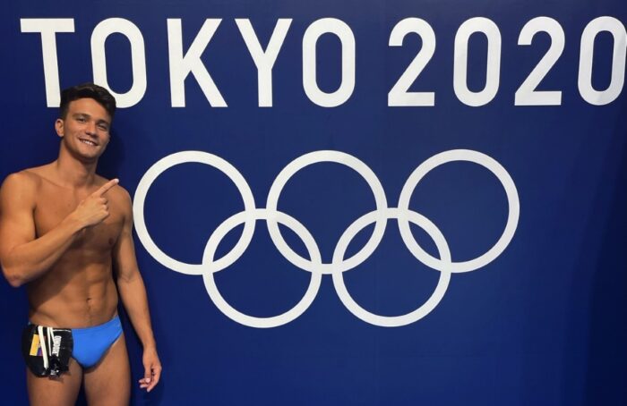 Tomás Peribonio compitió por Ecuador en Tokio 2020, en los 200 y 400 metros combinados de natación. Foto: Cortesía del deportista