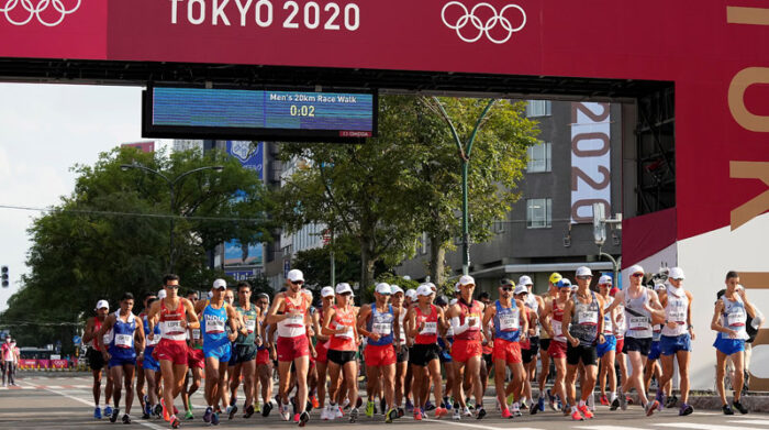 Así fue el inicio de los 20 km marcha en los Juegos Olímpicos de Tokio el 5 de agosto del 2021. Foto: EFE
