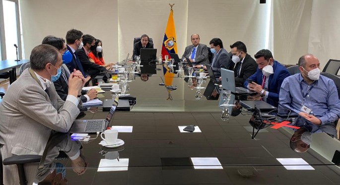 El ministro de Finanzas, Simón Cueva, mantiene reuniones con el FMI desde el lunes. Foto: EL COMERCIO