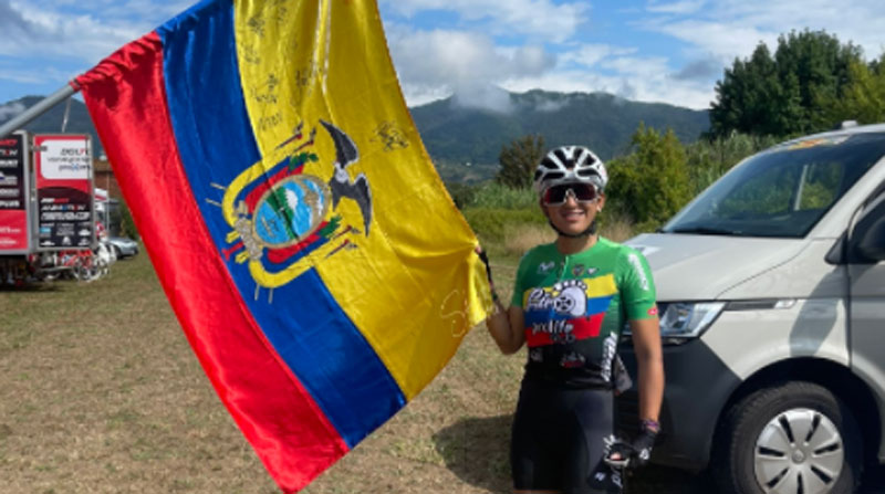 Miryam Núñez, ciclista ecuatoriana que compite en Italia. Foto: Twitter @aficion593IT