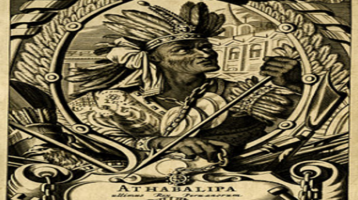 Grabado adornado que ilustra un retrato de Atahualpa. Foto: Captura de pantalla
