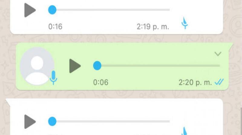 Así se ve cuando se reproducen los audios de WhatsApp. Foto: WhatsApp