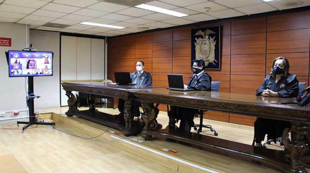 En imagen los jueces de la Corte Nacional que emitieron sentencia en el caso Sobornos. Foto: Cortesía Corte Nacional