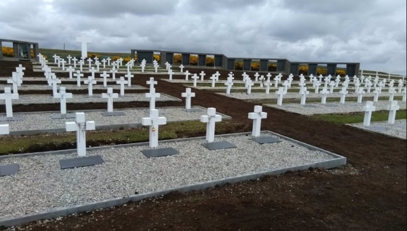 Imagen del cementerio de Darwin en las Malvinas. Foto: Comité Internacional de la Cruz Roja (CICR)