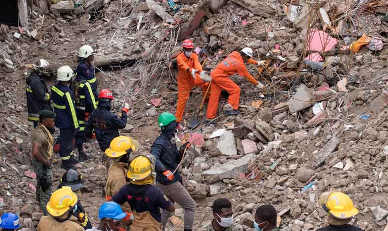 El terremoto en Haití causó al menos 2 189 muertos y 12 268 heridos, según el último balance oficial. Foto: EFE