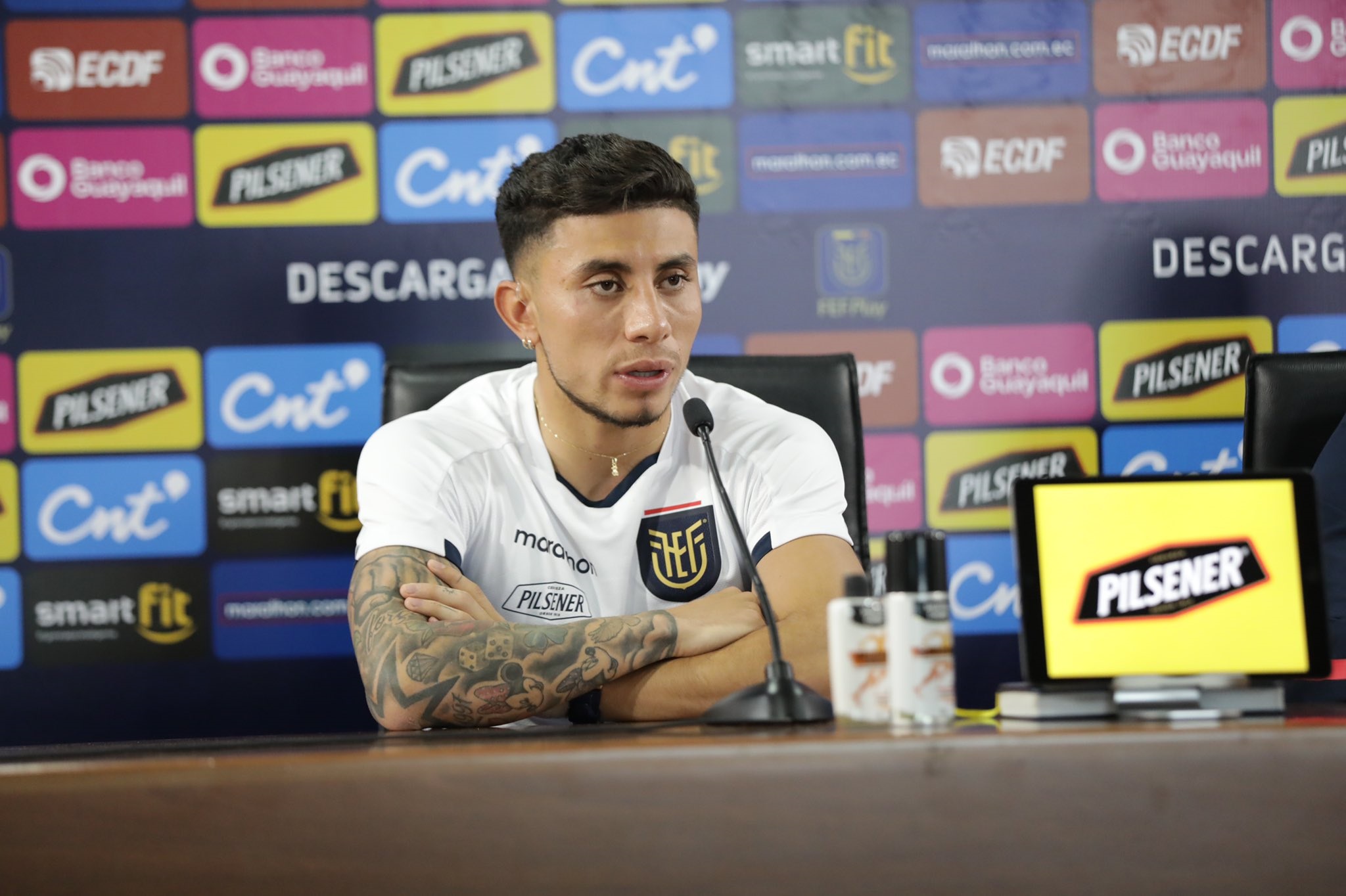 Joao Rojas durante la rueda de prensa en la Casa de la Selección. Foto: FEF