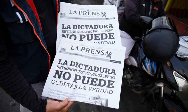 La versión impresa del diario La Prensa no circuló debido a que el Gobierno mantiene retenido su papel. Foto: Reuters