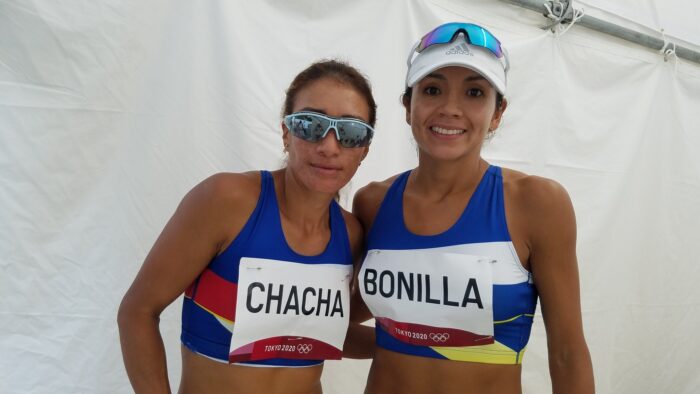 Rosa Chacha y Paola Bonilla, antes de participar en Tokio 2020. Foto: COE