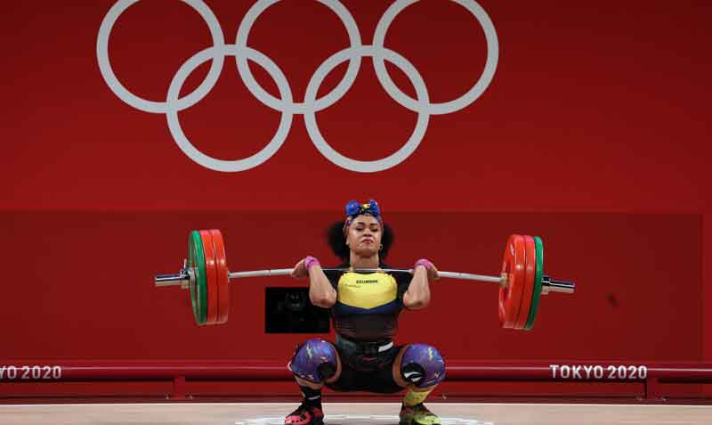 Neisi Dajomes levantó 263 kilogramos en los Juegos Olímpicos de Tokio. Foto: Comité Olímpico Ecuatoriano